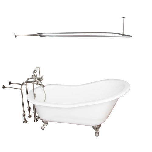 Icarus 67″ Cast Iron Slipper Tub Kit – Brushed Nickel Accessories