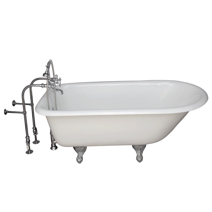 Brocton 65″ Cast Iron Roll Top Tub Kit – Polished Chrome Accessories