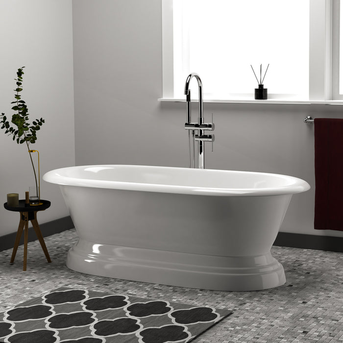 Duet 66" Cast Iron Double Roll Top Tub on Base