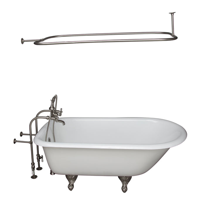 Antonio 55" Cast Iron Roll Top Tub Kit-Brushed Nickel Accessories