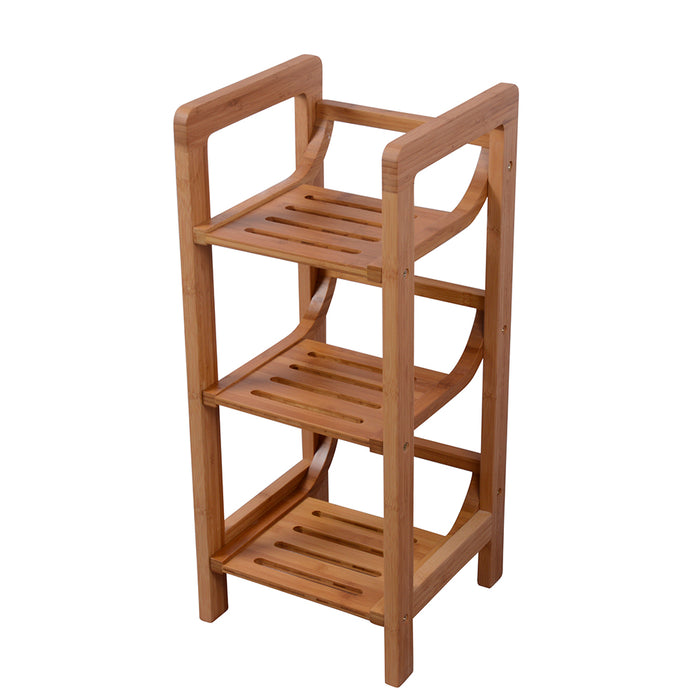 3-Shelf Freestanding Bamboo Towel Rack