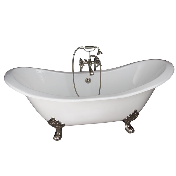 Marshall 72″ Cast Iron Double Slipper Tub Kit – Polished Nickel Accessories