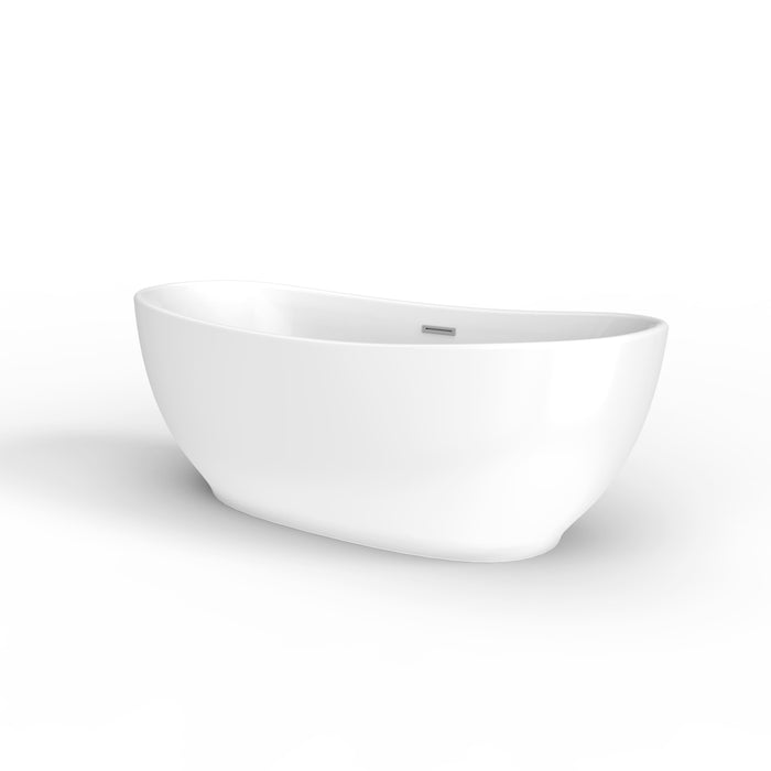 Mystique 59" Acrylic Double Slipper Tub with Integral Drain