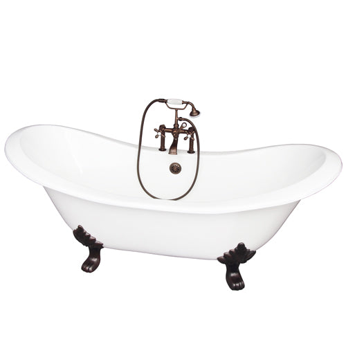 Marshall 72″ Cast Iron Double Slipper Tub Kit – Oil Rubbed Bronze Accessories