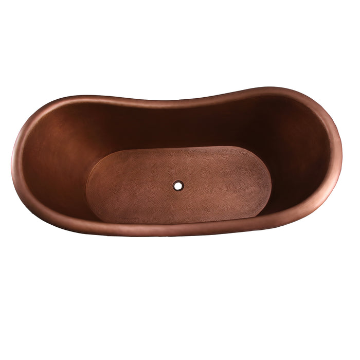 Calumet 66″ Copper Bateau Double Slipper Tub