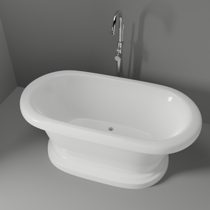 Carrie 57" Acrylic Double Roll Top Tub on Base