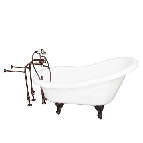Fillmore 60″ Acrylic Slipper Tub Kit in White – Oil Rubbed Bronze Accessories
