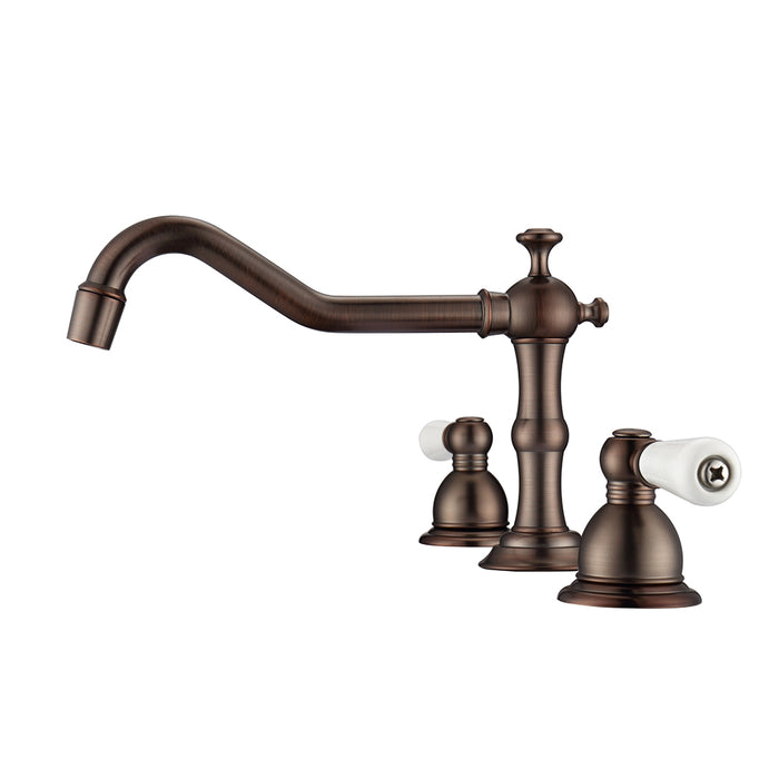 Roma Widespread Lavatory Faucet  with Porcelain Lever Handles