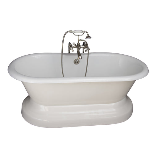 Columbus 61" Cast Iron Double Roll Top Tub Kit-Polished Nickel Accessories