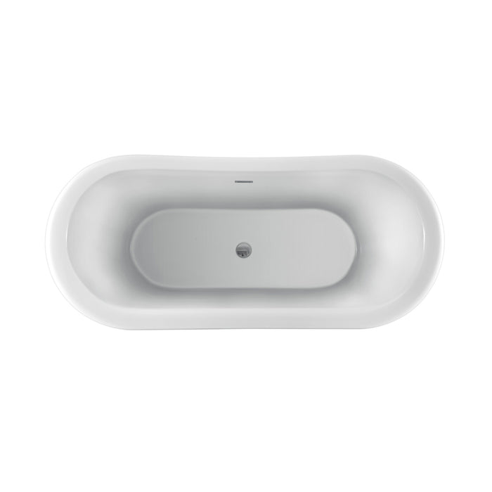 Morgan 70" Acrylic Double Slipper Tub with Integral Drain and Overflow