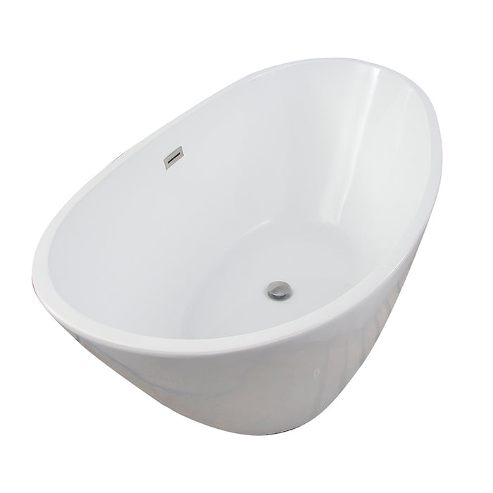 Newman 62" Acrylic Double Slipper Tub with Integral Drain and Overflow
