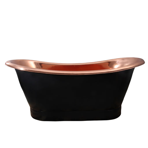 Chapal 70" Copper Double Slipper Tub on Base