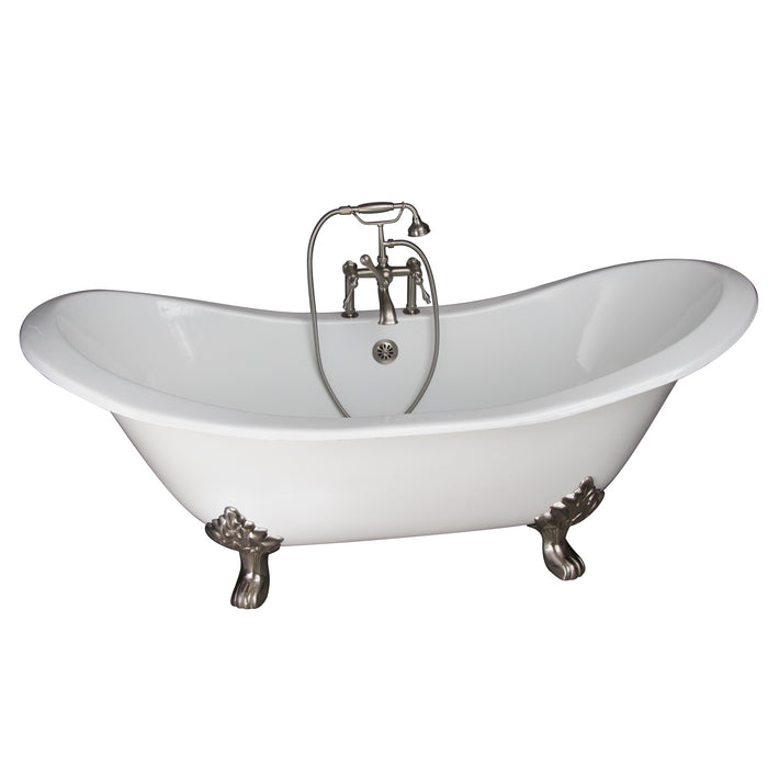 Marshall 72″ Cast Iron Double Slipper Tub Kit – Brushed Nickel Accessories
