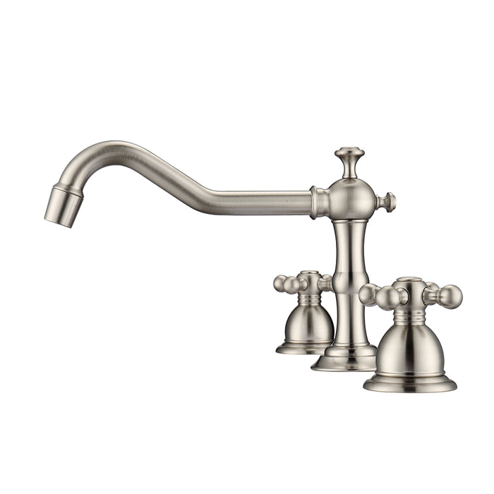 Roma Widespread Lavatory Faucet  with Metal Cross Handles