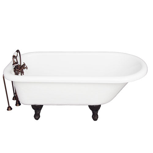 Atlin 67″ Acrylic Roll Top Tub Kit in White – Oil Rubbed Bronze Accessories