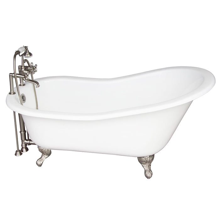Griffin 61″ Cast Iron Slipper Tub Kit – Brushed Nickel Accessories