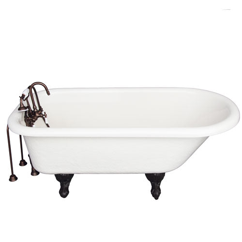 Andover 60″ Acrylic Roll Top Tub Kit in Bisque – Oil Rubbed Bronze Accessories