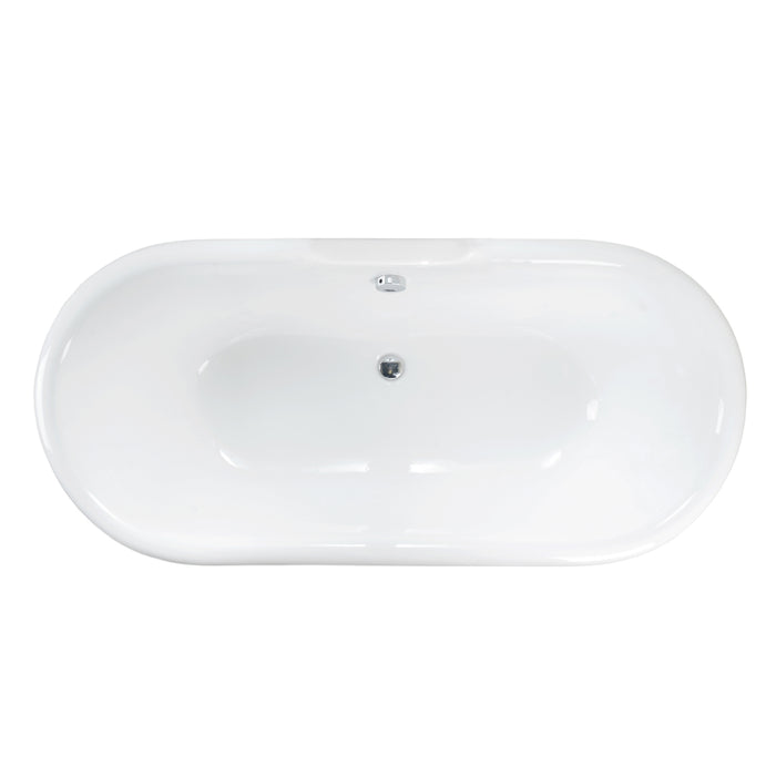 Duet 67" Cast Iron Double Roll Top Tub Kit-Polished Chrome Accessories