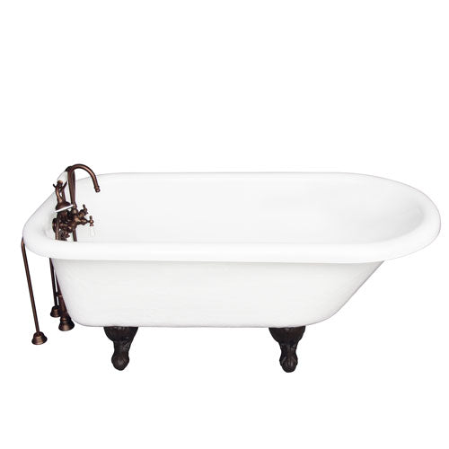 Andover 60″ Acrylic Roll Top Tub Kit in White – Oil Rubbed Bronze Accessories