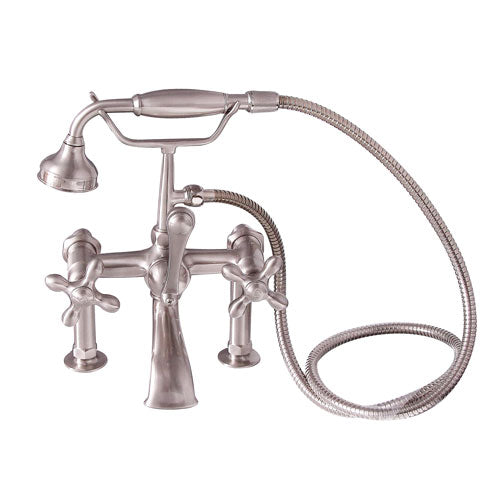 Tub Rim-Mounted Filler with Hand-Held Shower