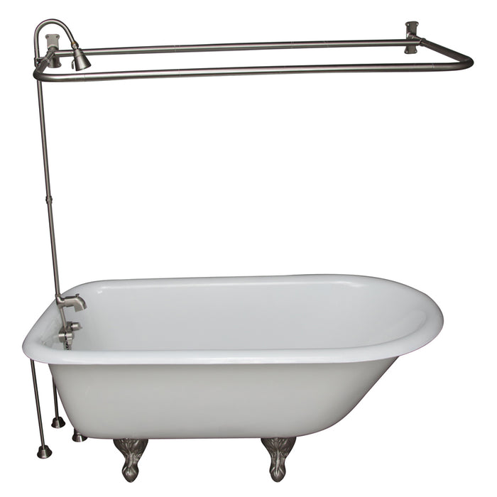Bartlett 60" Cast Iron Roll Top Tub Kit-Brushed Nickel Accessories