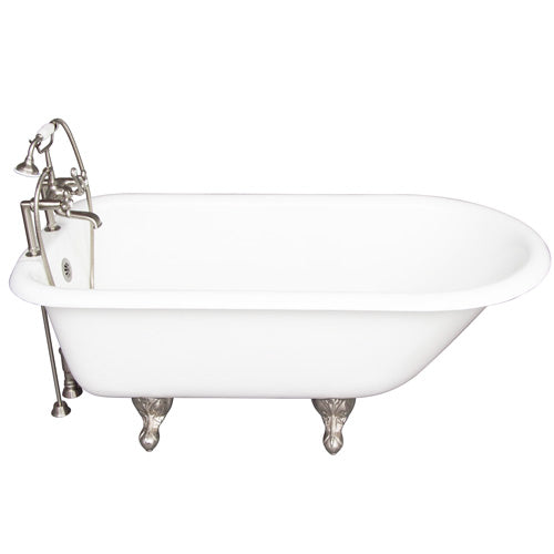 Cadmus 67″ Cast Iron Roll Top Tub Kit – Brushed Nickel Accessories