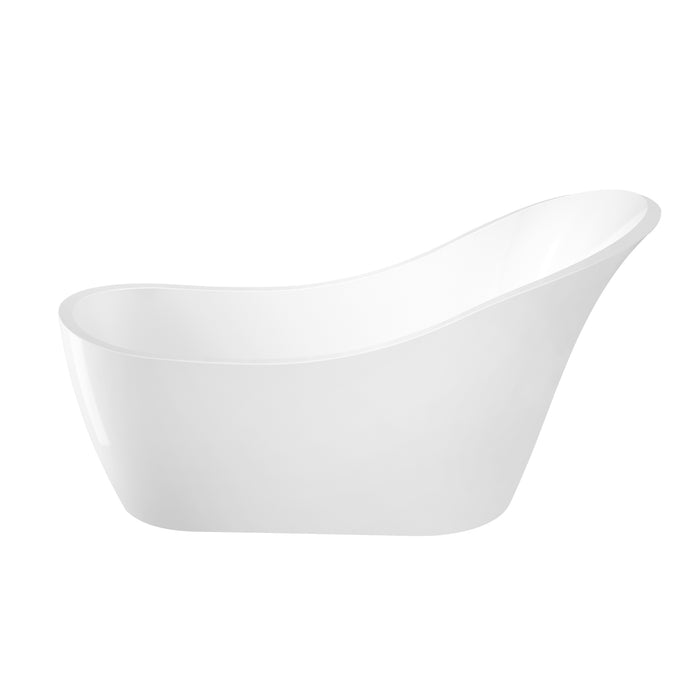 McGuire 70" Acrylic Slipper Tub with Integral Drain and Overflow