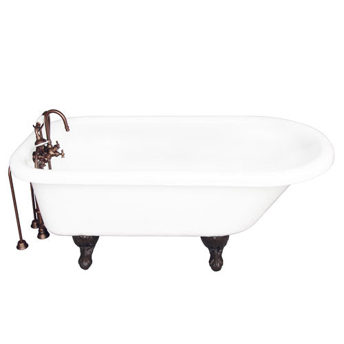 Atlin 67″ Acrylic Roll Top Tub Kit in White – Oil Rubbed Bronze Accessories