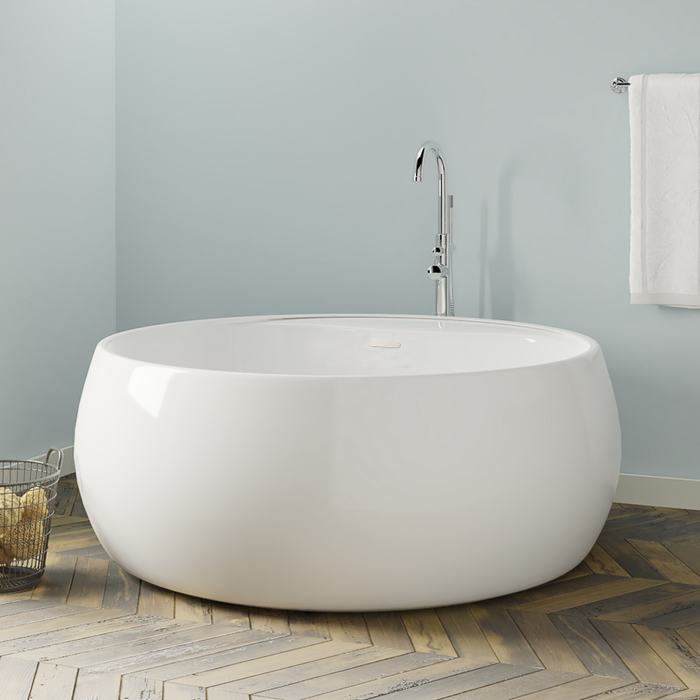 Yarborough 61" Round Acrylic Tub with Integral Drain and Overflow