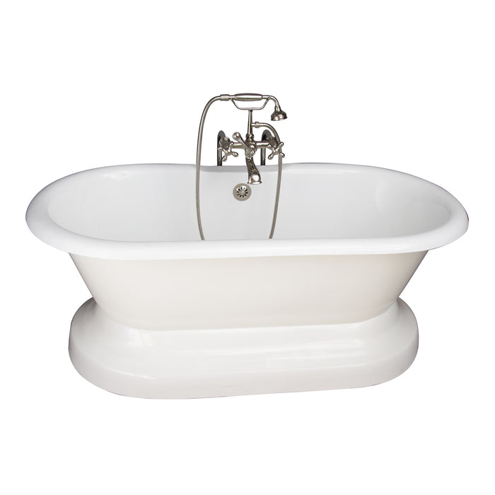 Columbus 61" Cast Iron Double Roll Top Tub Kit-Polished Nickel Accessories