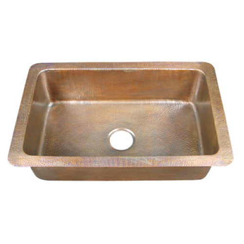 Rhodes 32" Single Bowl Copper Drop-In Kitchen Sink