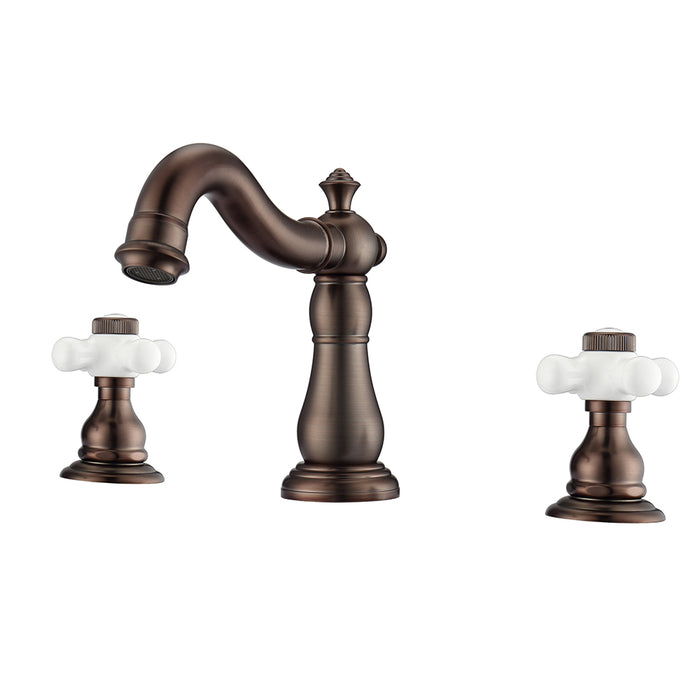 Aldora Widespread Lavatory Faucet with Porcelain Cross Handles