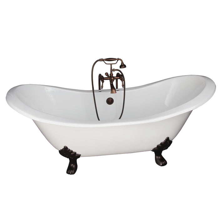 Marshall 72″ Cast Iron Double Slipper Tub Kit – Oil Rubbed Bronze Accessories