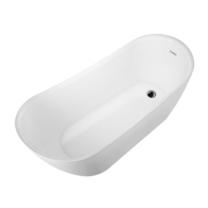 Lovina 66" Acrylic Slipper Tub with Integral Drain and Overflow