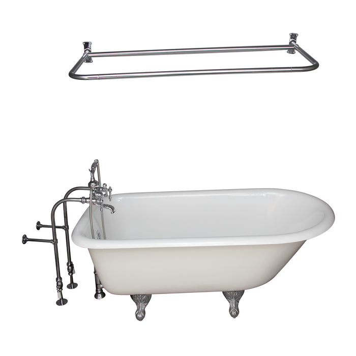 Antonio 55" Cast Iron Roll Top Tub Kit-Polished Chrome Accessories