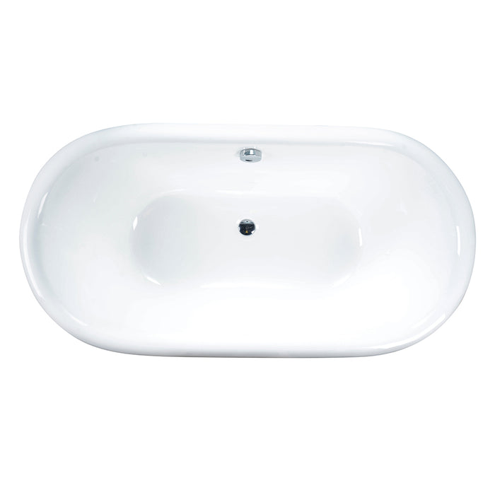 Cromwell 66" Cast Iron Double Roll Top Tub on Base