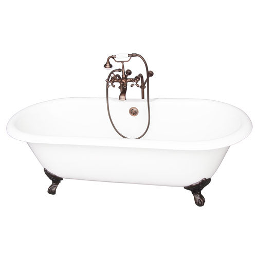 Columbus 61″ Cast Iron Double Roll Top Tub Kit – Oil Rubbed Bronze Accessories