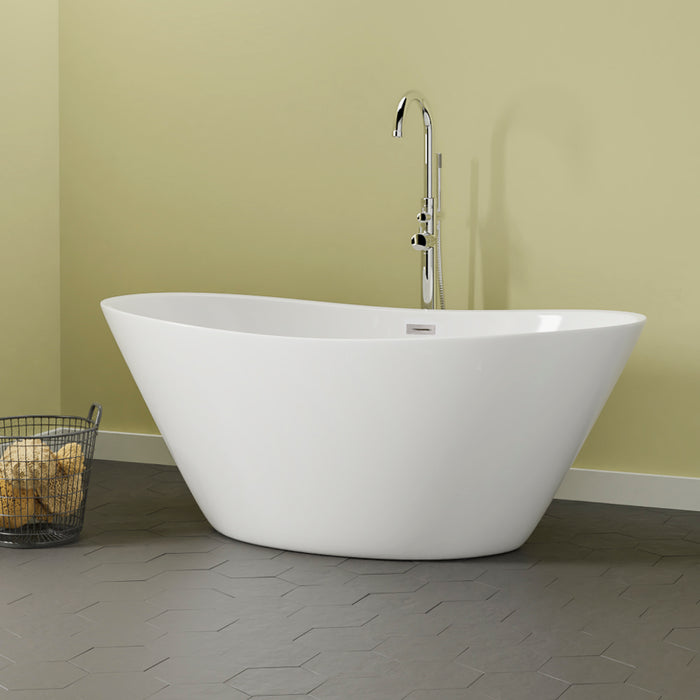 Newman 62" Acrylic Double Slipper Tub with Integral Drain and Overflow