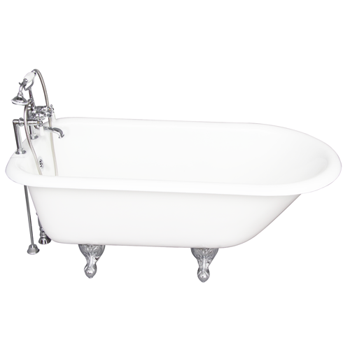 Cadmus 67″ Cast Iron Roll Top Tub Kit – Polished Chrome Accessories