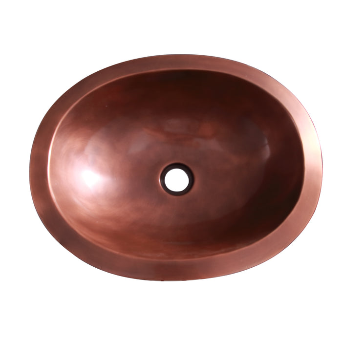 Finn 19″ Oval Copper Lavatory Bowl