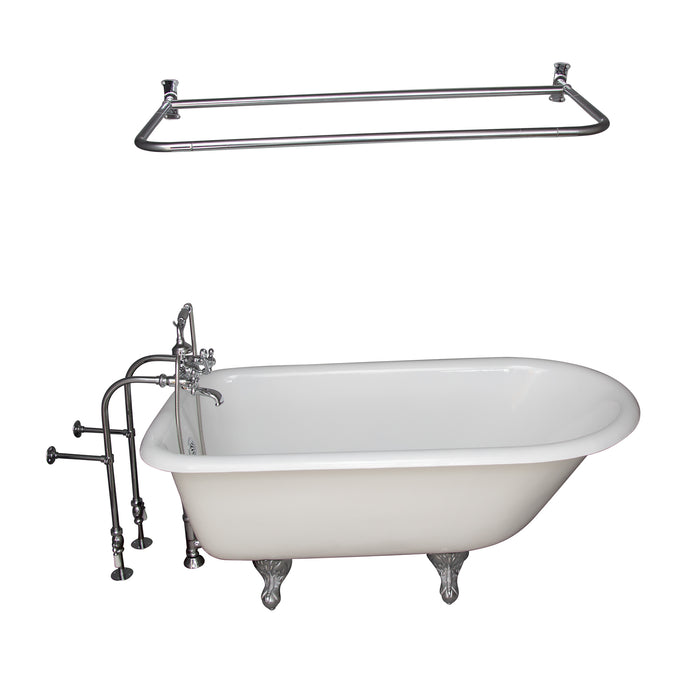 Antonio 55" Cast Iron Roll Top Tub Kit-Polished Chrome Accessories