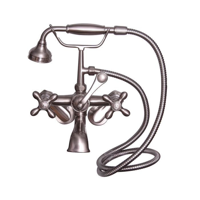 Antonio 55" Cast Iron Roll Top Tub Kit-Brushed Nickel Accessories