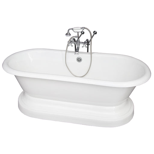 Columbus 61″ Cast Iron Double Roll Top Tub Kit – Polished Chrome Accessories