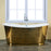 Cleopatra 66" Cast Iron Bateau Tub with Gold Stainless Steel Skirt     PRICE UPON REQUEST
