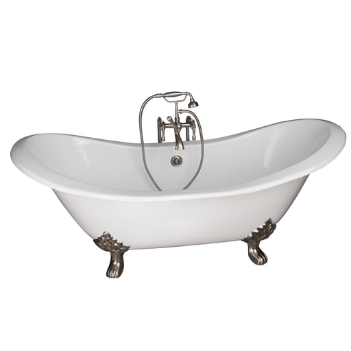 Marshall 72″ Cast Iron Double Slipper Tub Kit – Brushed Nickel Accessories