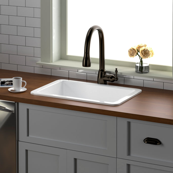 Orabella 27″ Drop-in/Undermount Fireclay Kitchen Sink
