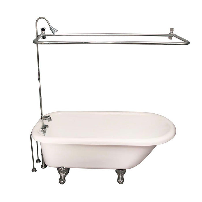 Andover 60″ Acrylic Roll Top Tub Kit in Bisque – Polished Chrome Accessories
