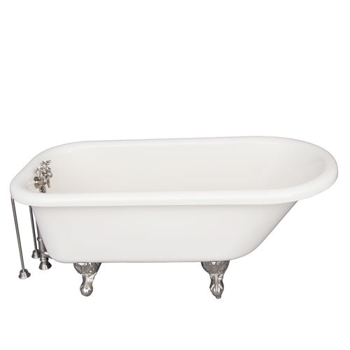 Anthea 60″ Acrylic Roll Top Tub Kit in Bisque – Brushed Nickel Accessories