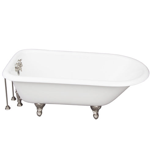 Brocton 65″ Cast Iron Roll Top Tub Kit – Brushed Nickel Accessories