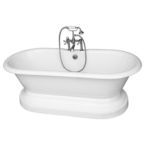 Duet 67″ Cast Iron Double Roll Top Tub Kit – Brushed Nickel Accessories